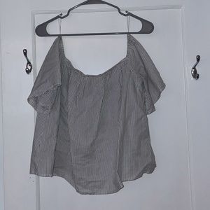 Express Blue/White Striped Top, Built In Bandeau